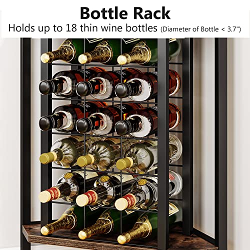 Corner Wine Rack with Glass Holder for Small Space