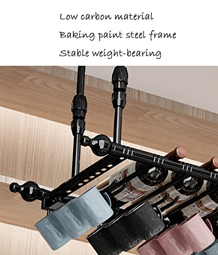 Adjustable Industrial Hanging Wine and Glass Rack