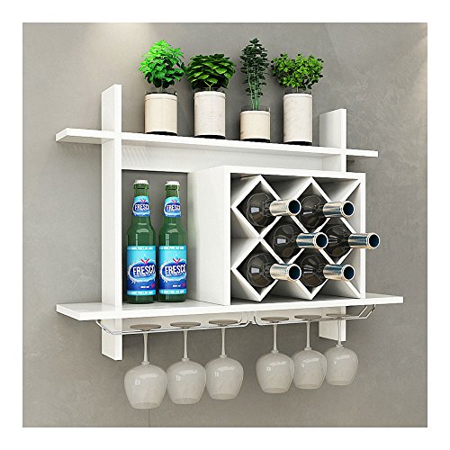 Wall-mounted Wine Rack & Glass Holder - White