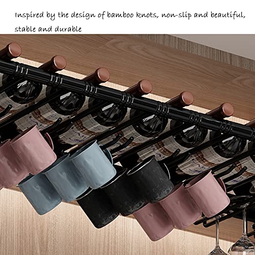 Adjustable Industrial Hanging Wine and Glass Rack