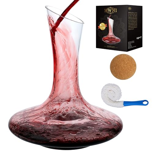 Crystal Wine Decanter Set with Aerator and Brush