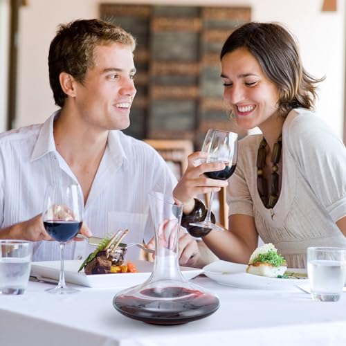 Crystal Wine Decanter Set with Aerator and Brush