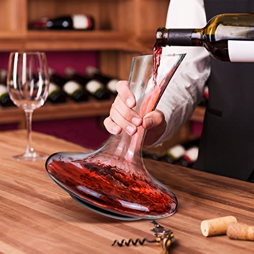 Crystal Wine Decanter Set with Aerator and Brush