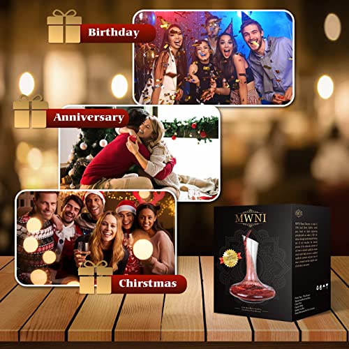 Crystal Wine Decanter Set with Aerator and Brush