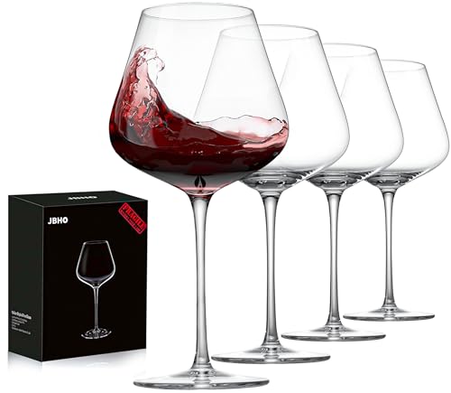 Hand blown Italian style wine glasses - Set of 4