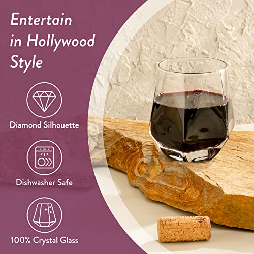 Hexagonal Crystal Wine Glasses for Red and White Wine