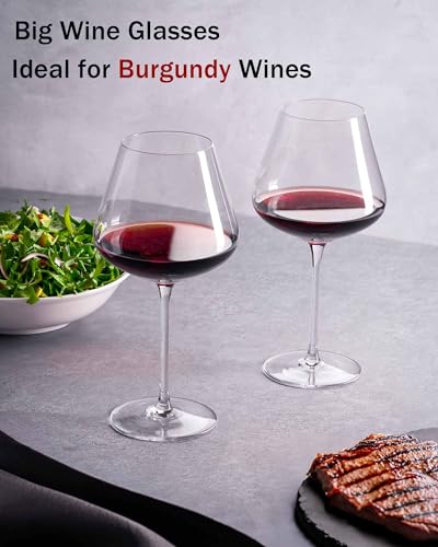 Hand blown Italian style wine glasses - Set of 4