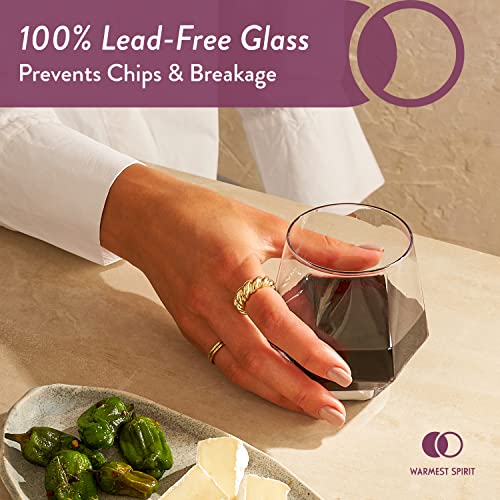 Hexagonal Crystal Wine Glasses for Red and White Wine