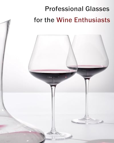 Hand blown Italian style wine glasses - Set of 4