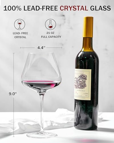 Hand blown Italian style wine glasses - Set of 4