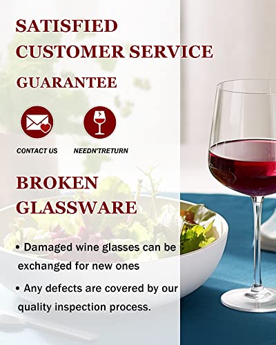 Hand blown Italian style wine glasses - Set of 4