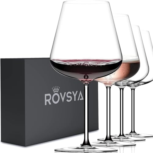 Hand blown crystal-clear red wine glasses set