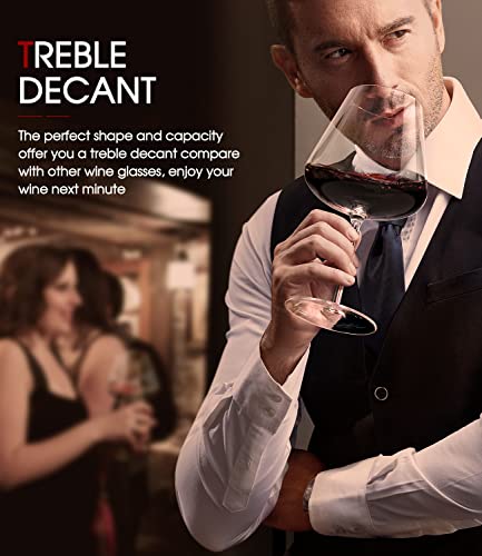 Hand blown crystal-clear red wine glasses set