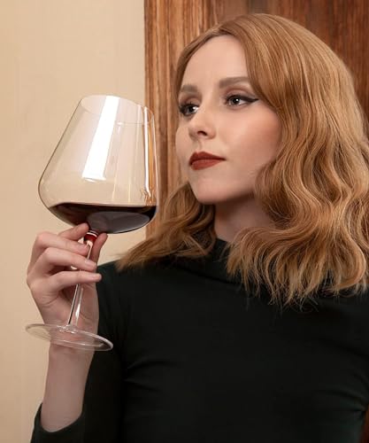 Hand blown crystal-clear red wine glasses set