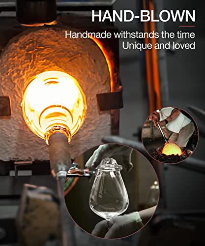 Hand Blown Crystal Burgundy Wine Glasses Set of 4