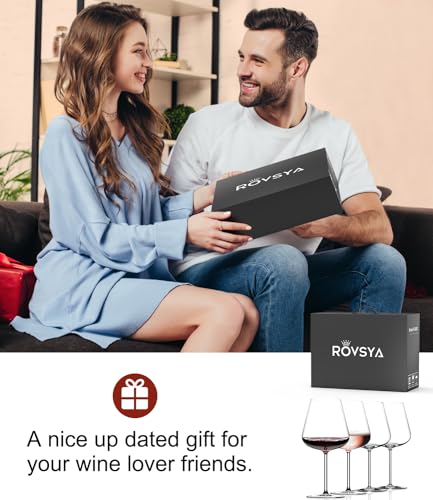 Hand blown crystal-clear red wine glasses set