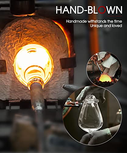 Hand blown crystal-clear red wine glasses set