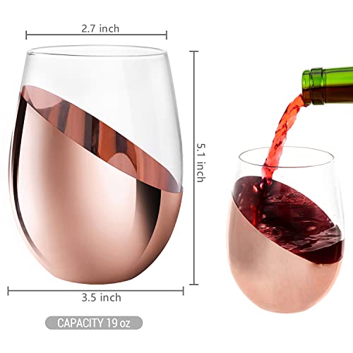 Copper Stemless Wine Glasses Set (4)