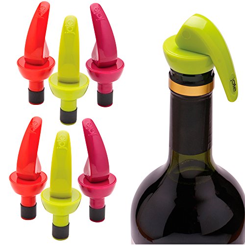 6 Airtight Wine Stoppers with Vacuum Seal