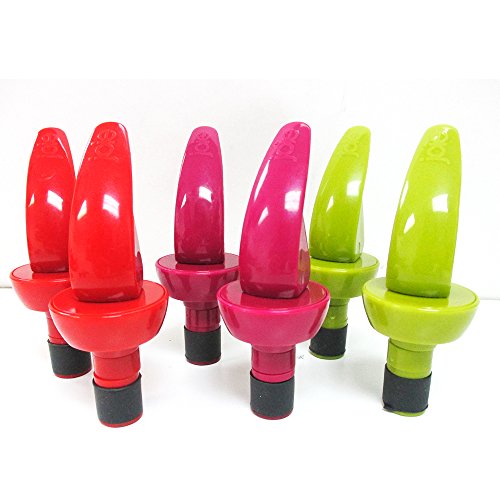 6 Airtight Wine Stoppers with Vacuum Seal