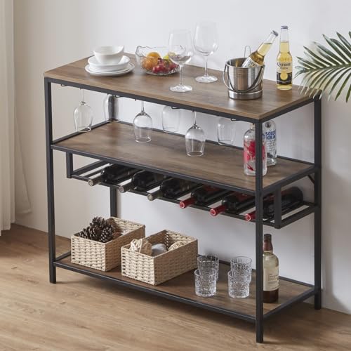Modern Rustic Wine Rack Cabinet Stand