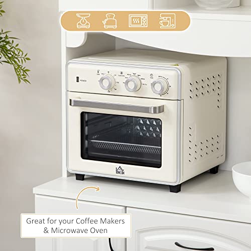 Modern White Kitchen Hutch with Wine Storage