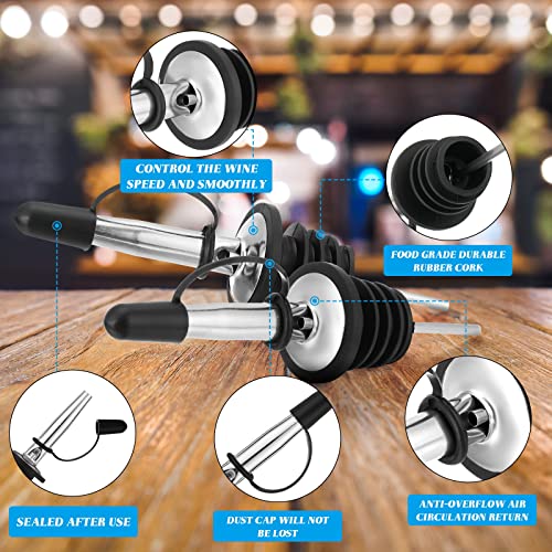 Stainless Steel Wine Pourers with Siamese Cap - 120 pieces