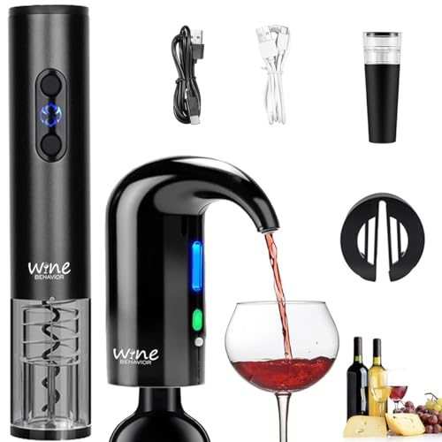 4-in-1 Electric Wine Opener Set - Black