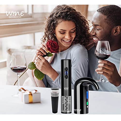 4-in-1 Electric Wine Opener Set - Black