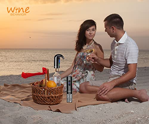4-in-1 Electric Wine Opener Set - Black