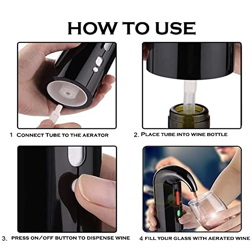 4-in-1 Electric Wine Opener Set - Black