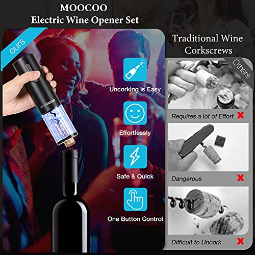 Moocoo Electric Wine Opener with Aerator & Pourer