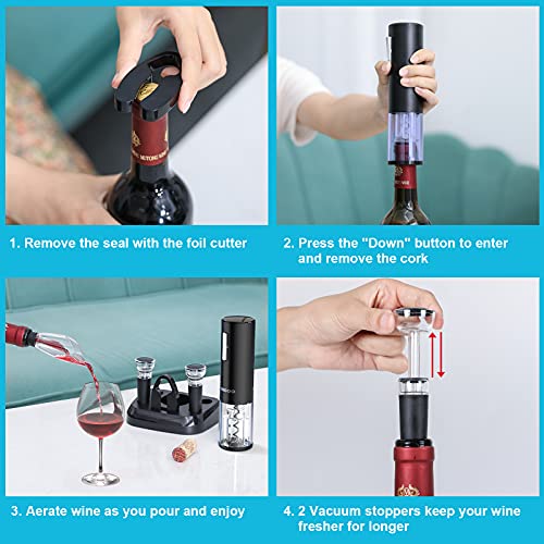 Moocoo Electric Wine Opener with Aerator & Pourer