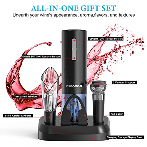 Moocoo Electric Wine Opener with Aerator & Pourer