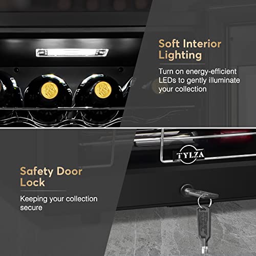 Tylza 24 Bottle Wine Fridge with Lock