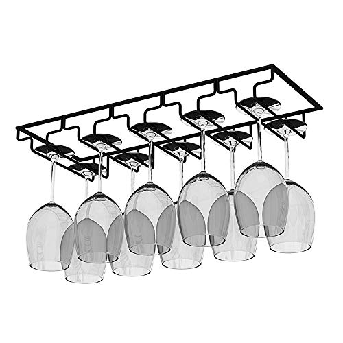 Black Under Cabinet Wine Glass Rack (2 Packs)