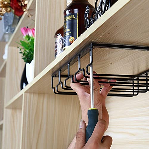 Black Under Cabinet Wine Glass Rack (2 Packs)