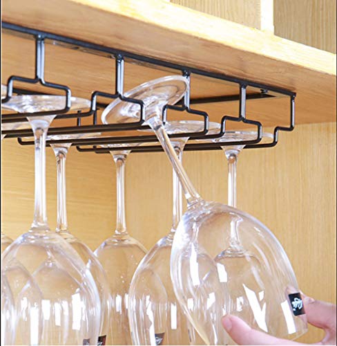Black Under Cabinet Wine Glass Rack (2 Packs)