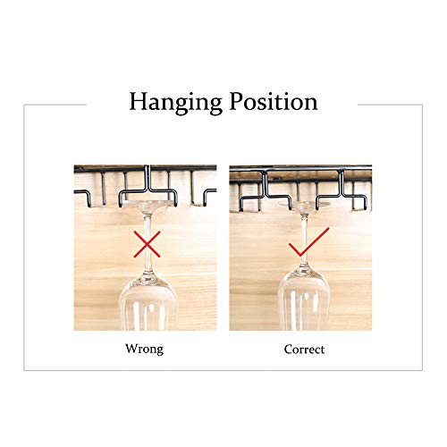 Black Under Cabinet Wine Glass Rack (2 Packs)