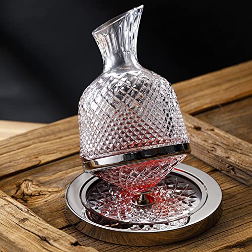 Luxury Wine Decanter with Rotating Crystal Base