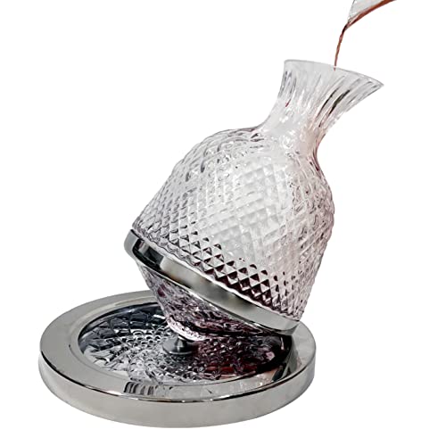 Luxury Wine Decanter with Rotating Crystal Base