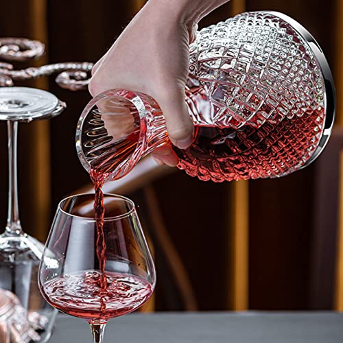 Luxury Wine Decanter with Rotating Crystal Base