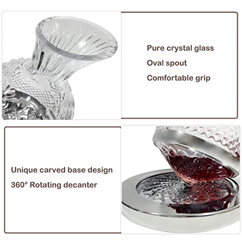 Luxury Wine Decanter with Rotating Crystal Base