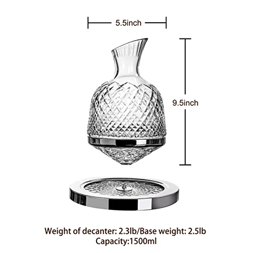 Luxury Wine Decanter with Rotating Crystal Base