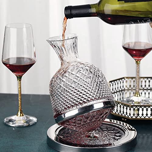 Luxury Wine Decanter with Rotating Crystal Base