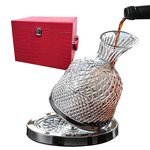 Luxury Wine Decanter with Rotating Crystal Base