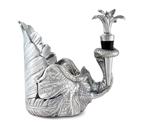 Aluminum Elephant Wine Coaster and Stopper Set