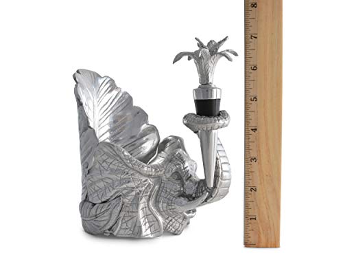 Aluminum Elephant Wine Coaster and Stopper Set
