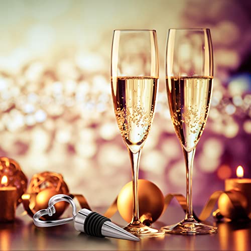 60 Heart-Shaped Wine Stoppers with Decorative Accessories