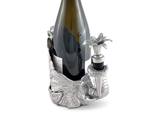 Aluminum Elephant Wine Coaster and Stopper Set